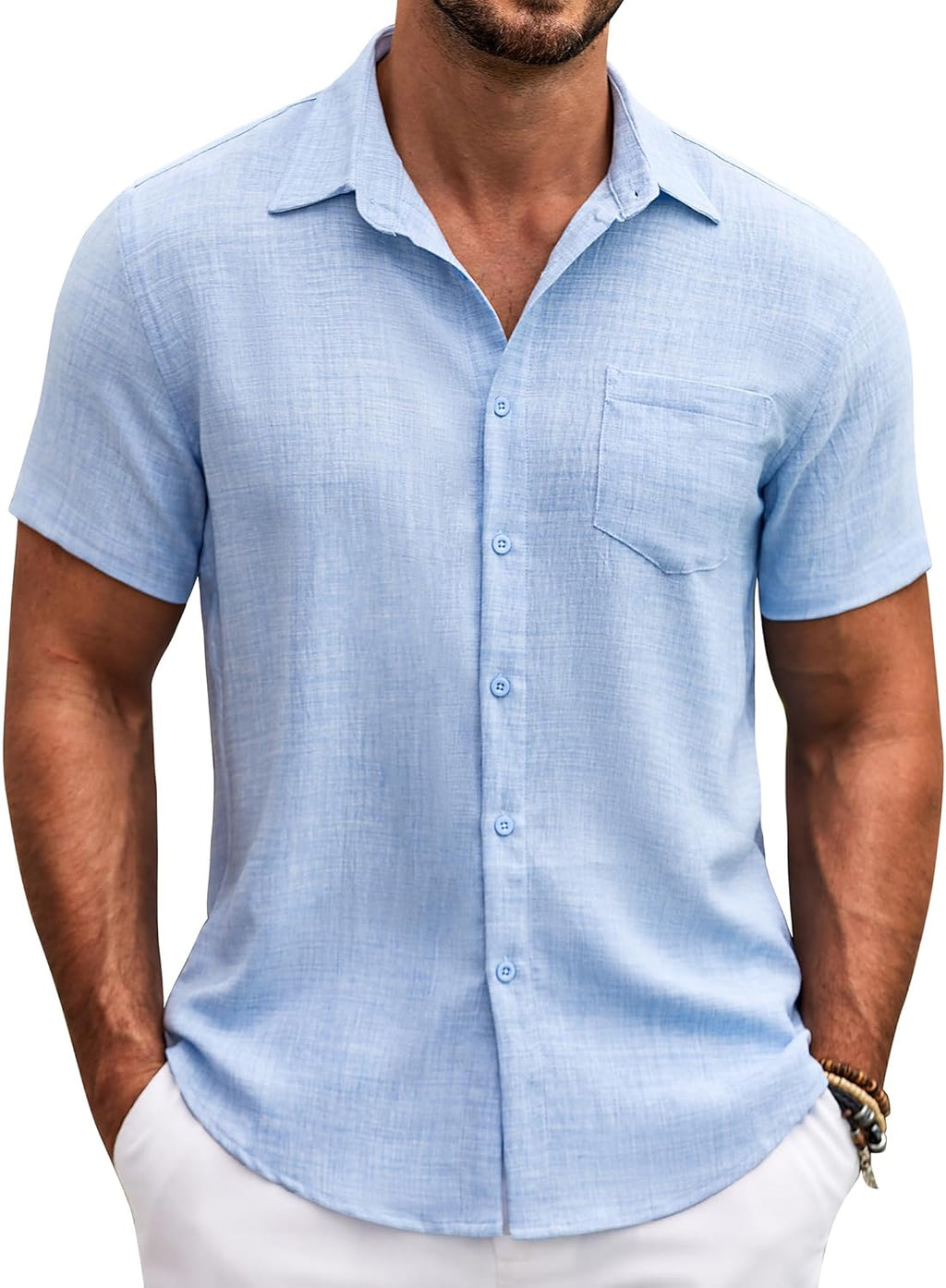 Camisa casual de hombre con solapas