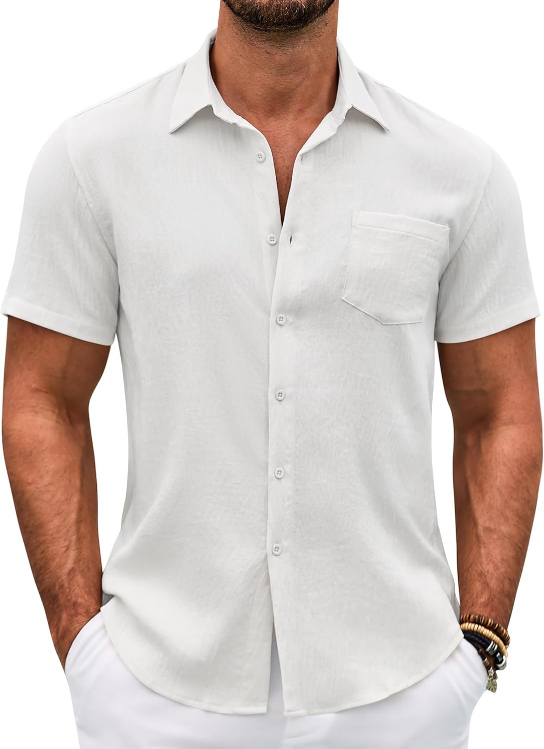 Camisa casual de hombre con solapas