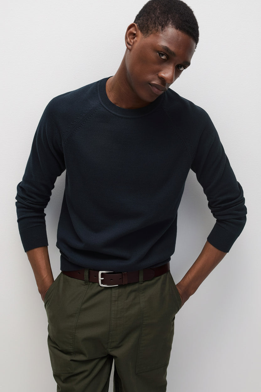 Jersey de Cuello Redondo 100% Algodón Hombre | Marks & Spencer