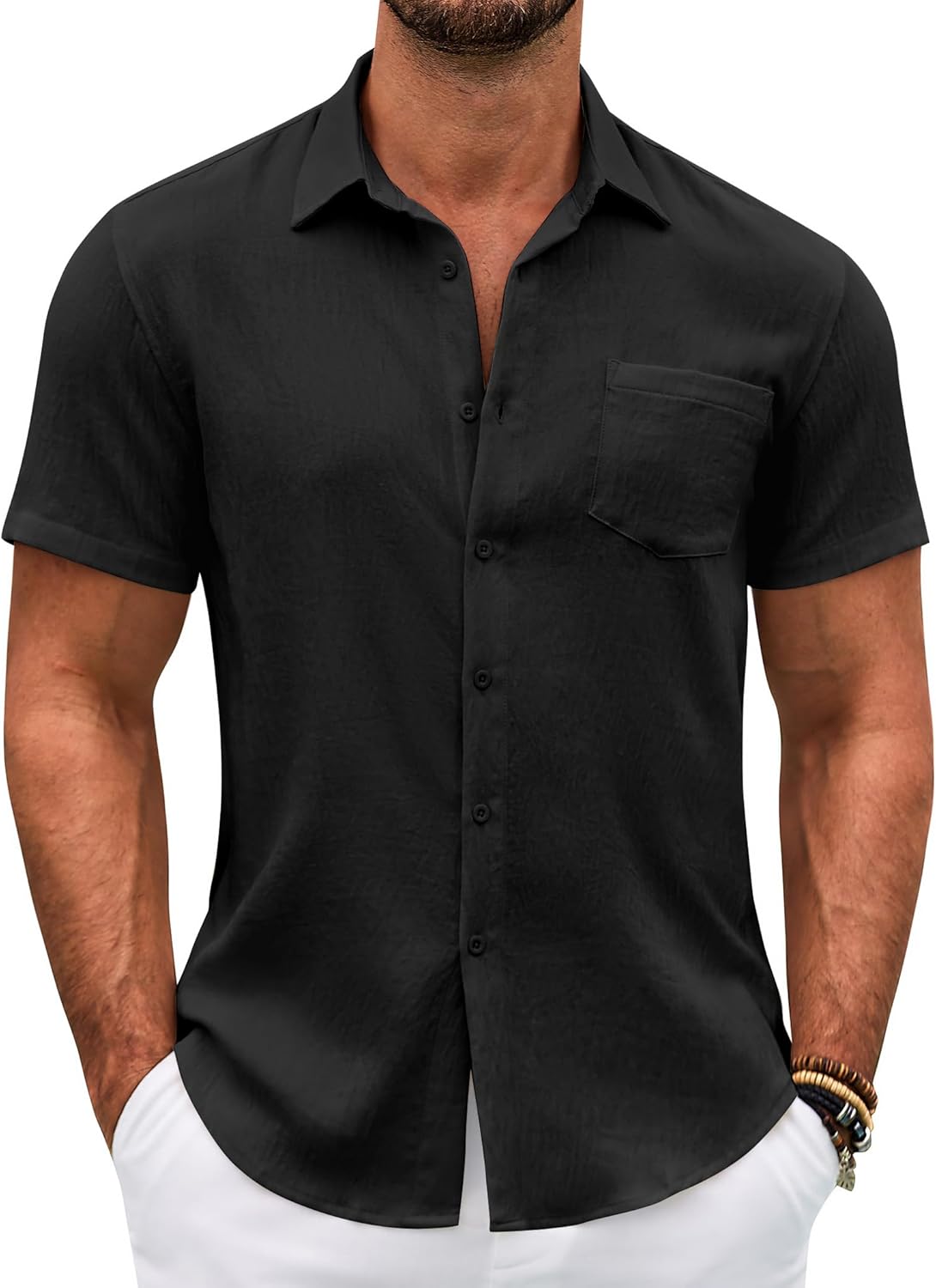 Camisa casual de hombre con solapas