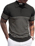 Polo de Punto Manga Corta a Rayas Hombre | Botón y Estilo Golf