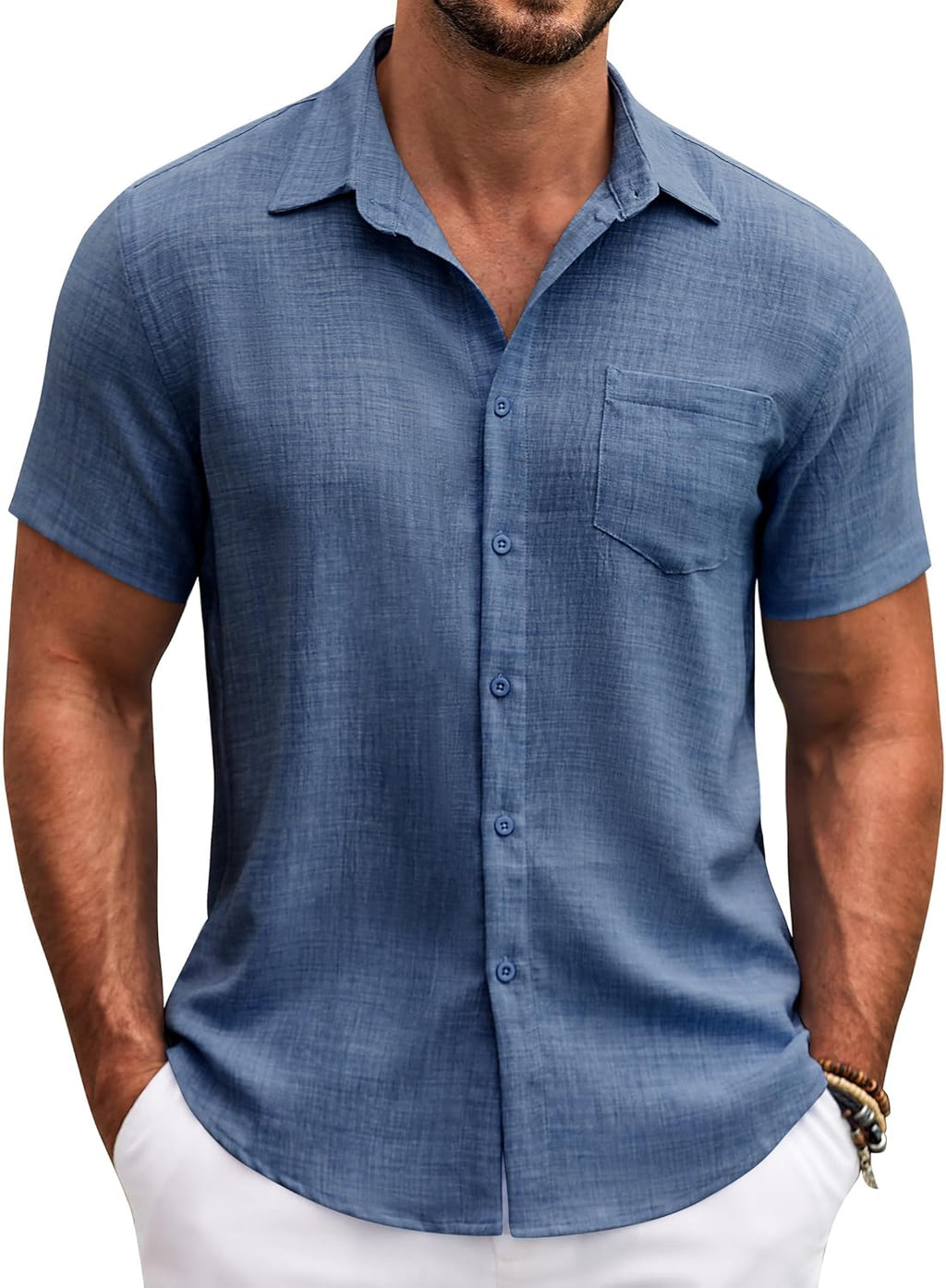 Camisa casual de hombre con solapas