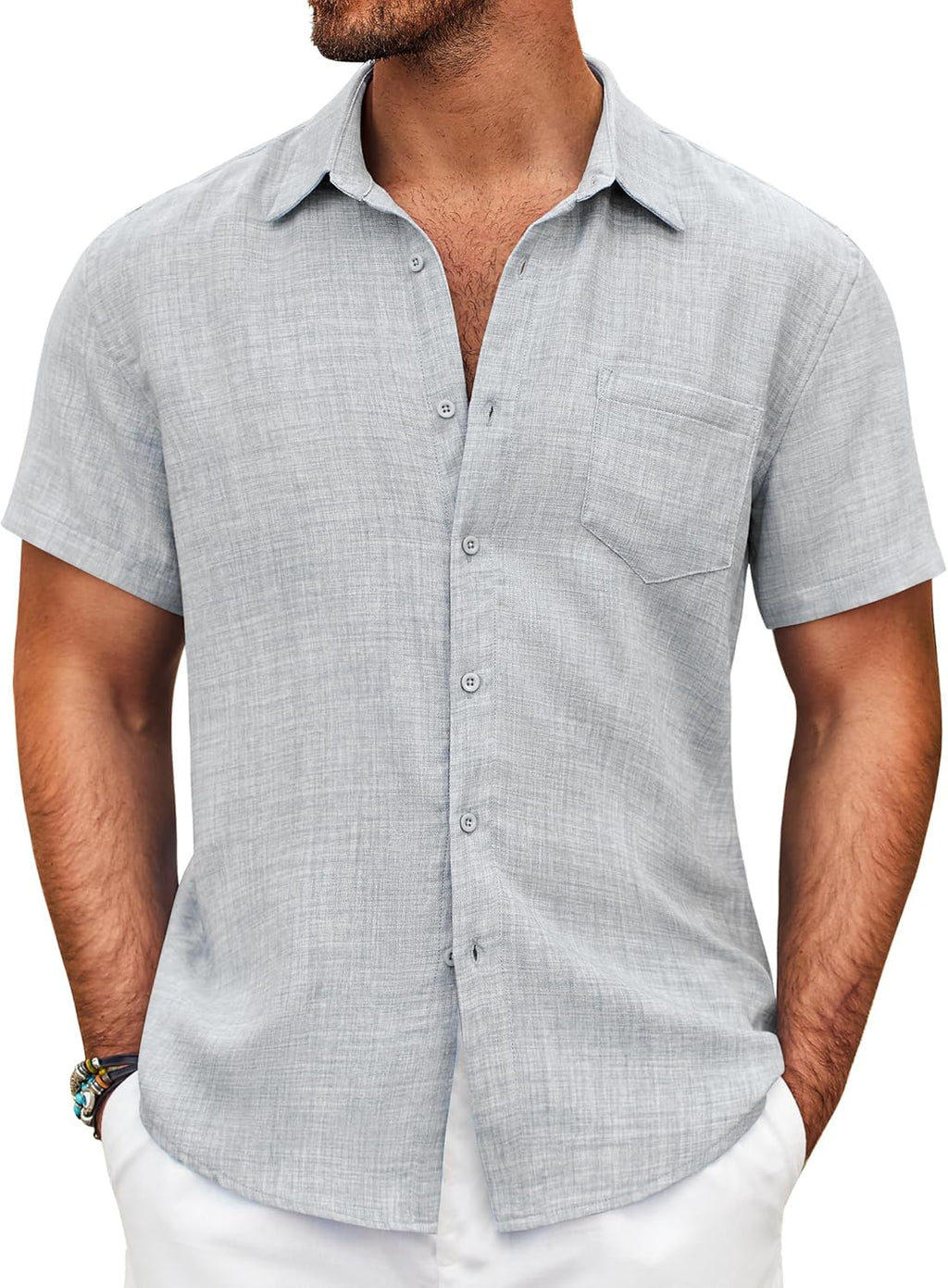 Camisa casual de hombre con solapas