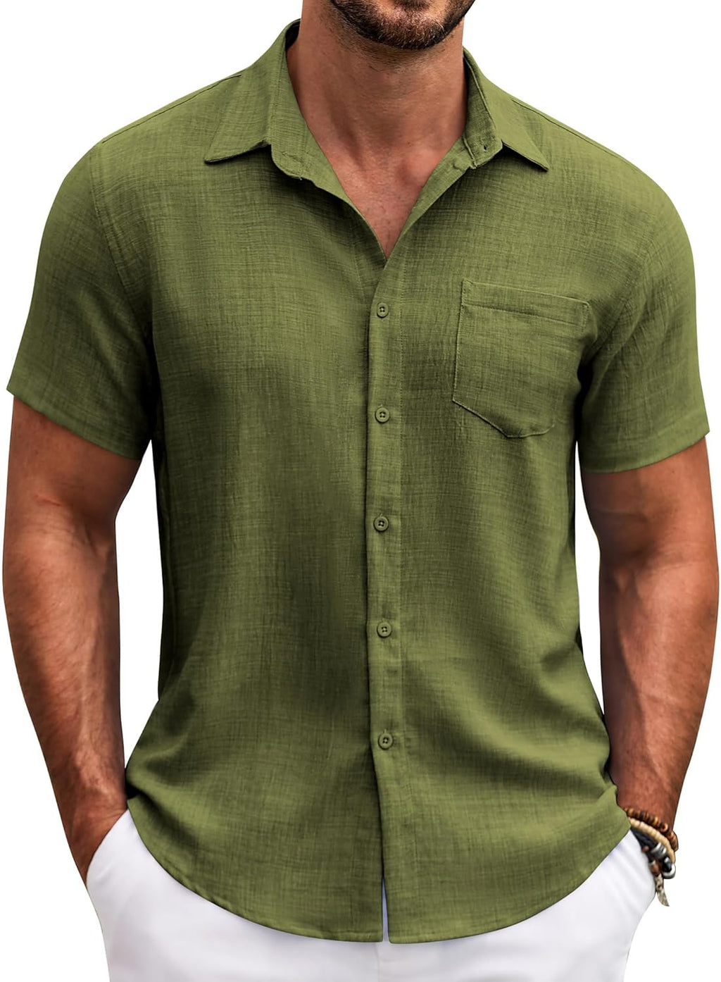 Camisa casual de hombre con solapas