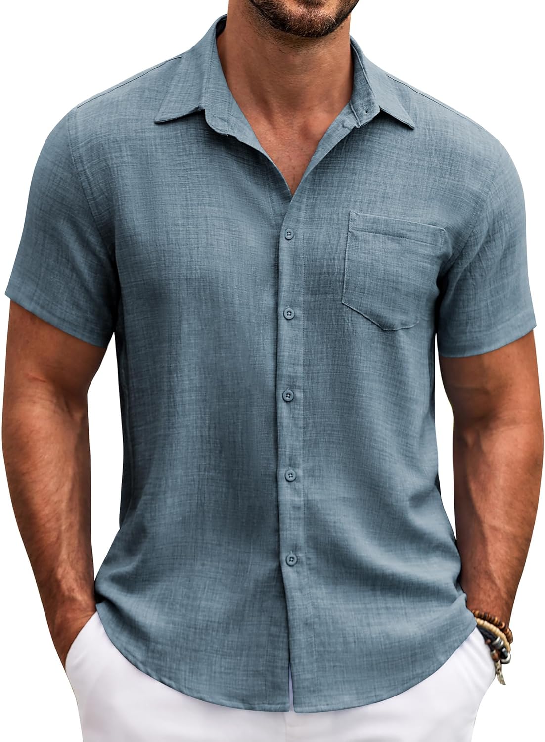 Camisa casual de hombre con solapas