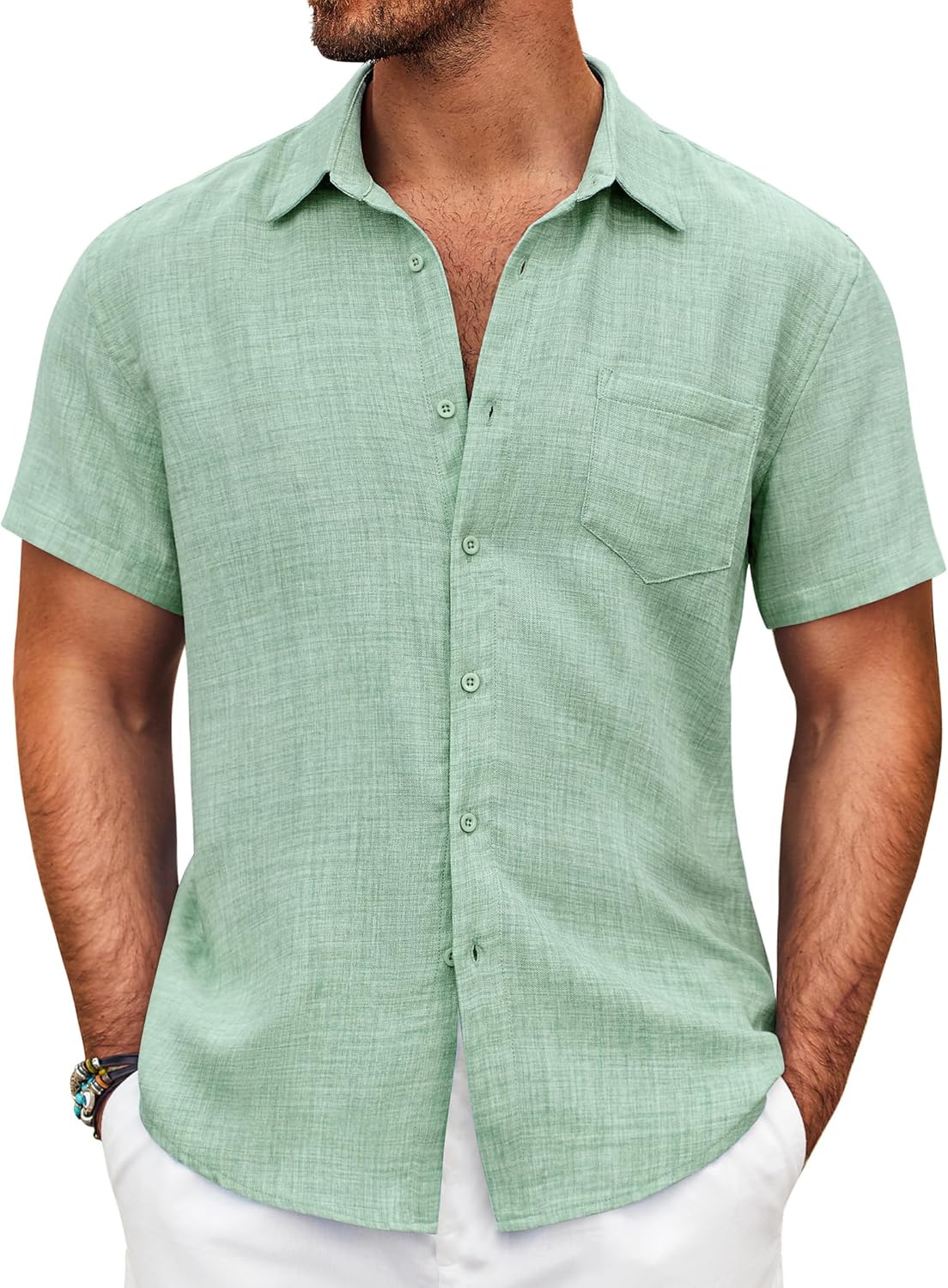 Camisa casual de hombre con solapas