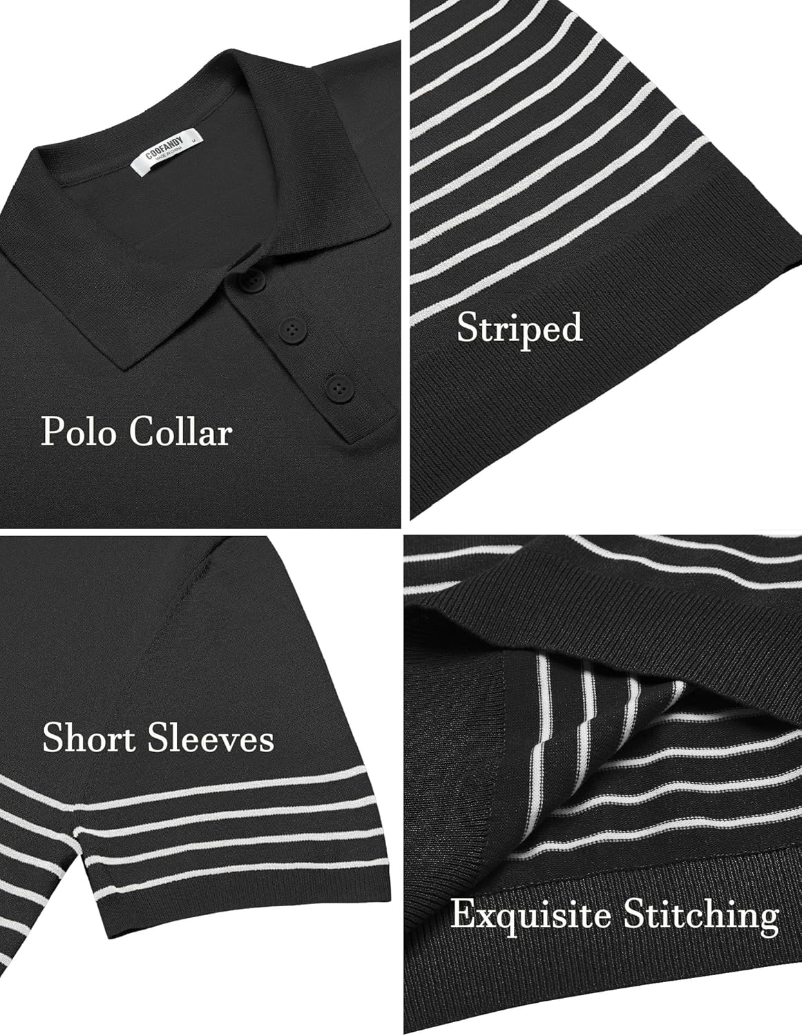 Polo de Punto Manga Corta a Rayas Hombre | Botón y Estilo Golf