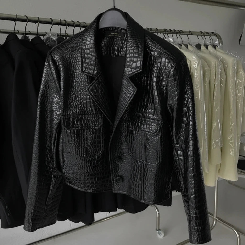 Chaqueta corta de cocodrilo Leire