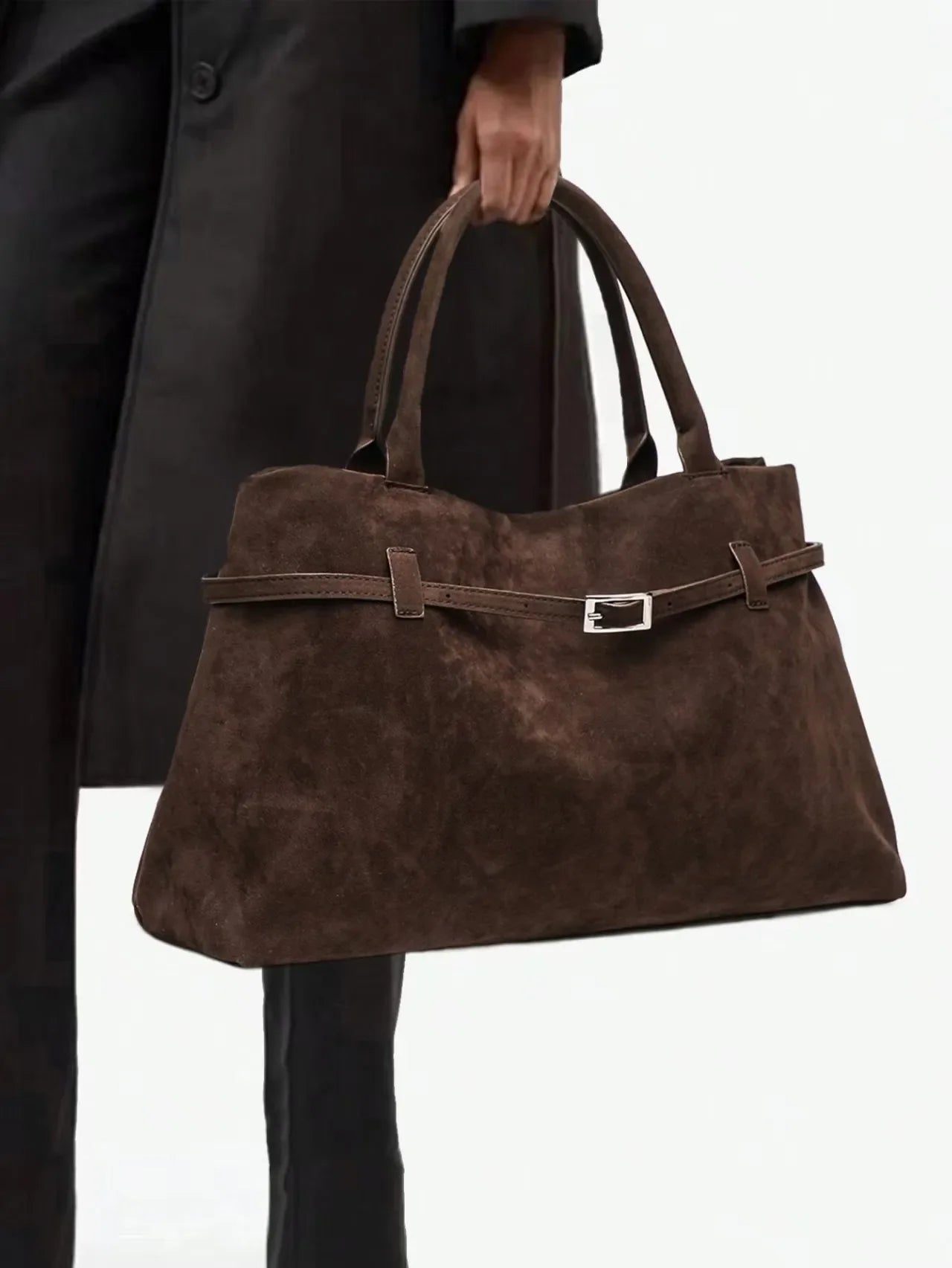 Bolso tote vintage marrón para mujer