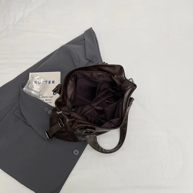 Bolso tote retro de PU para mujer
