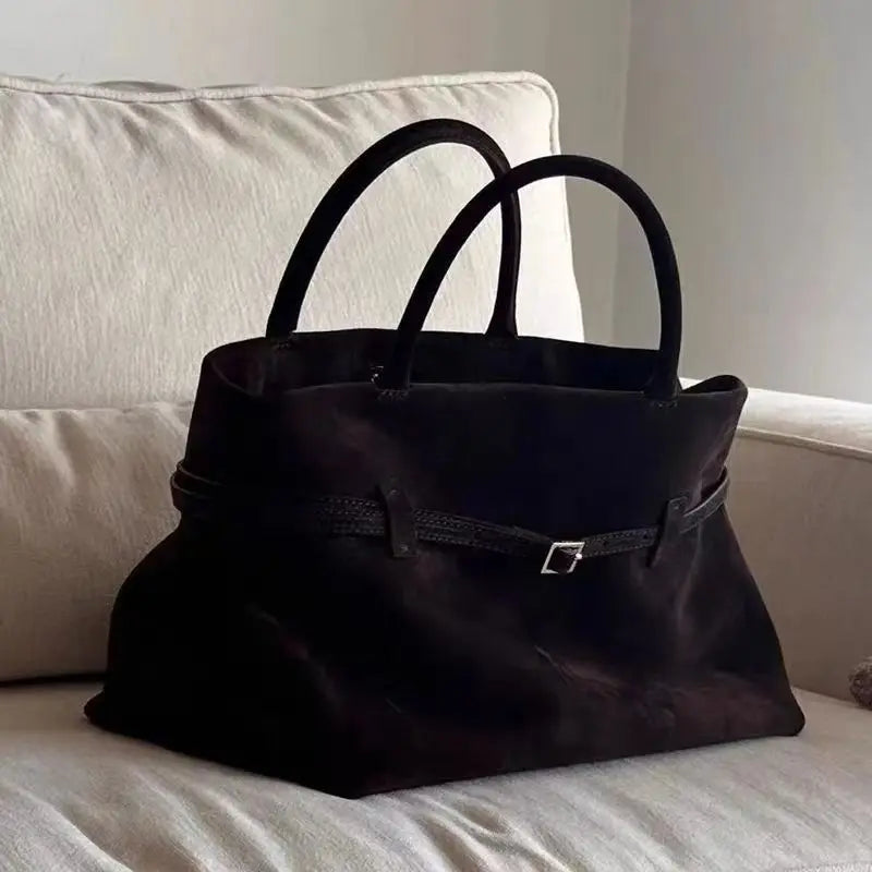 Bolso tote vintage marrón para mujer