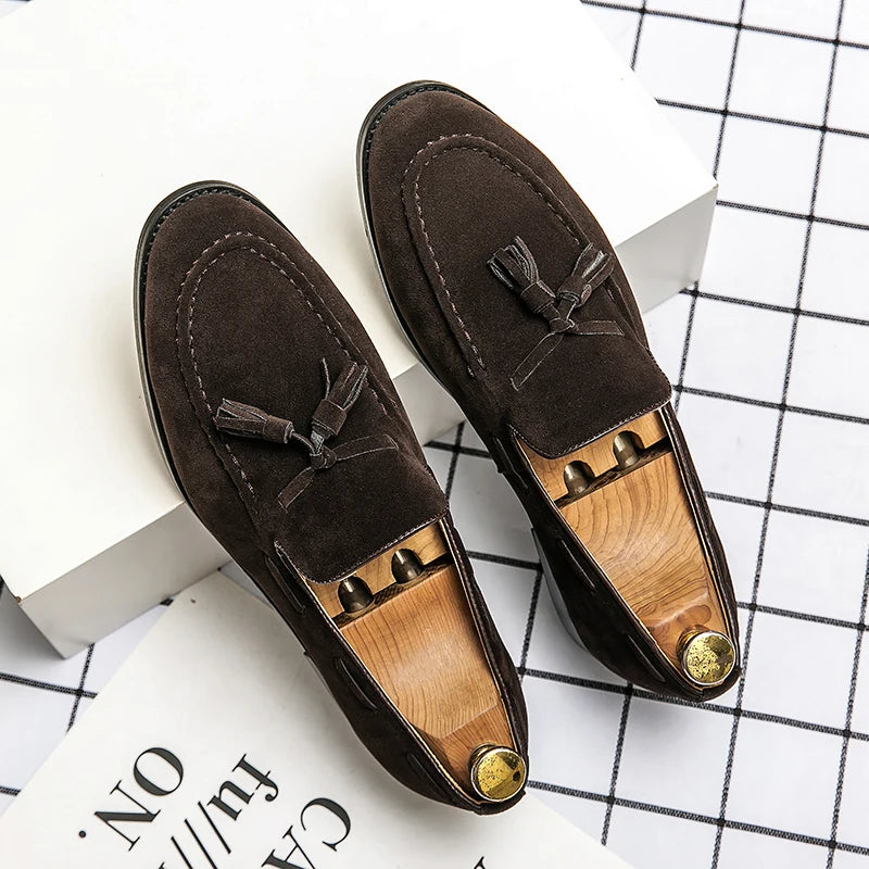 Mocasines Artesanales de Hombre - Cuero Ante, Suela Suave, Ultraligeros