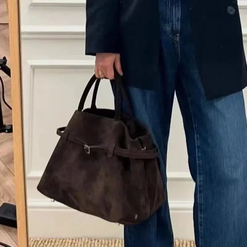 Bolso tote vintage marrón para mujer