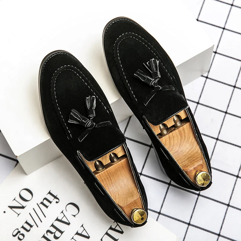Mocasines Artesanales de Hombre - Cuero Ante, Suela Suave, Ultraligeros