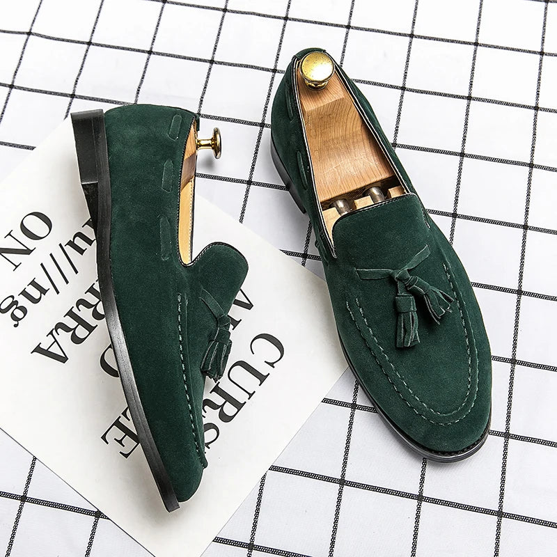 Mocasines Artesanales de Hombre - Cuero Ante, Suela Suave, Ultraligeros