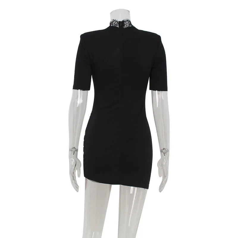 Vestido ajustado de patchwork con encaje para mujer