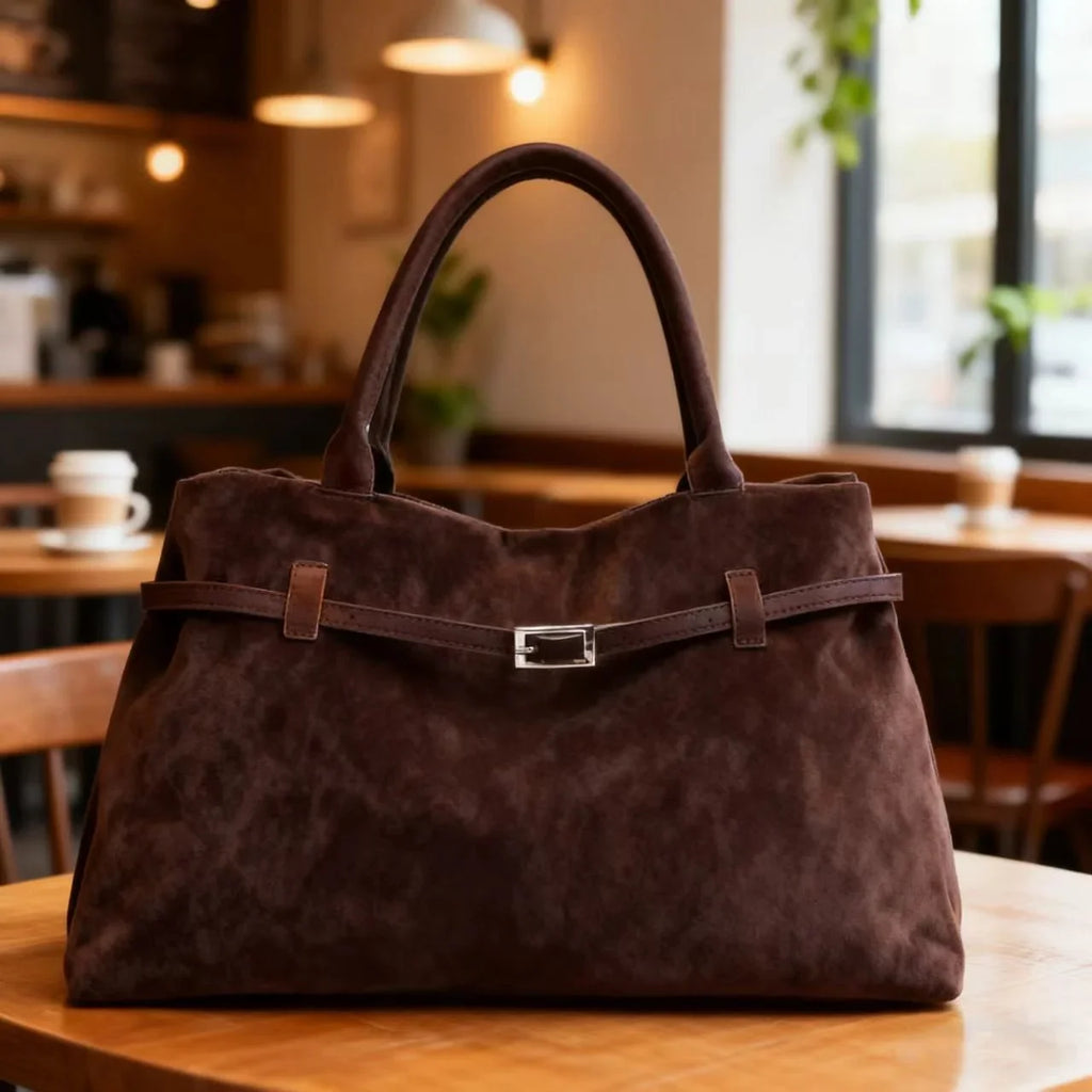 Bolso tote vintage marrón para mujer