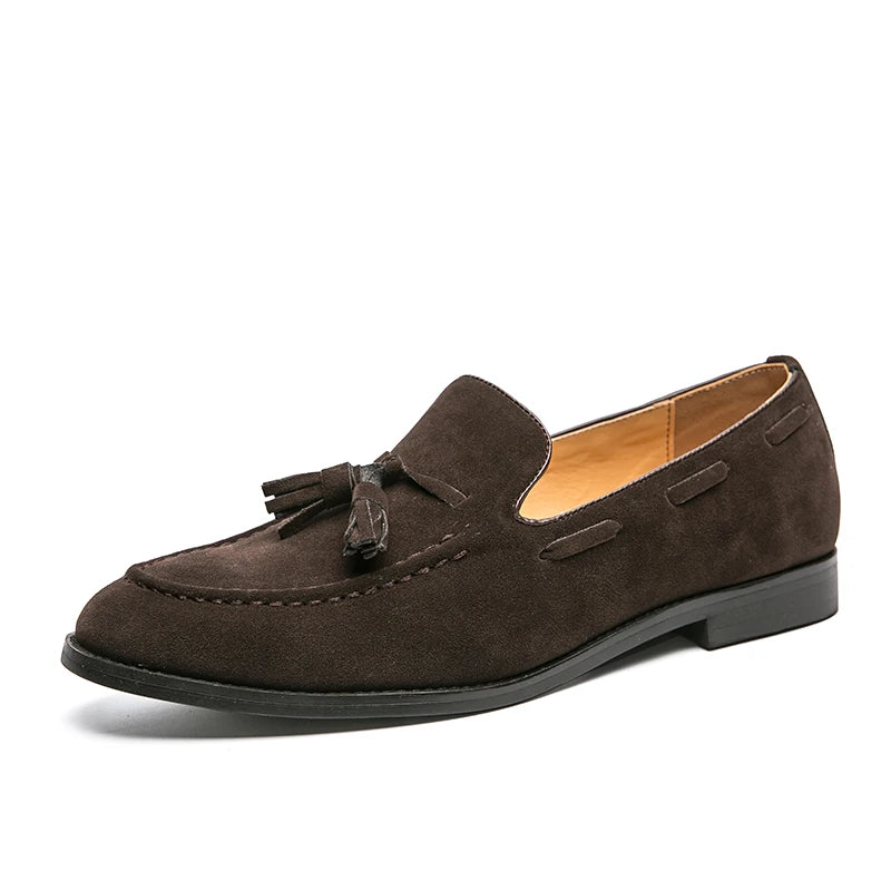 Mocasines Artesanales de Hombre - Cuero Ante, Suela Suave, Ultraligeros