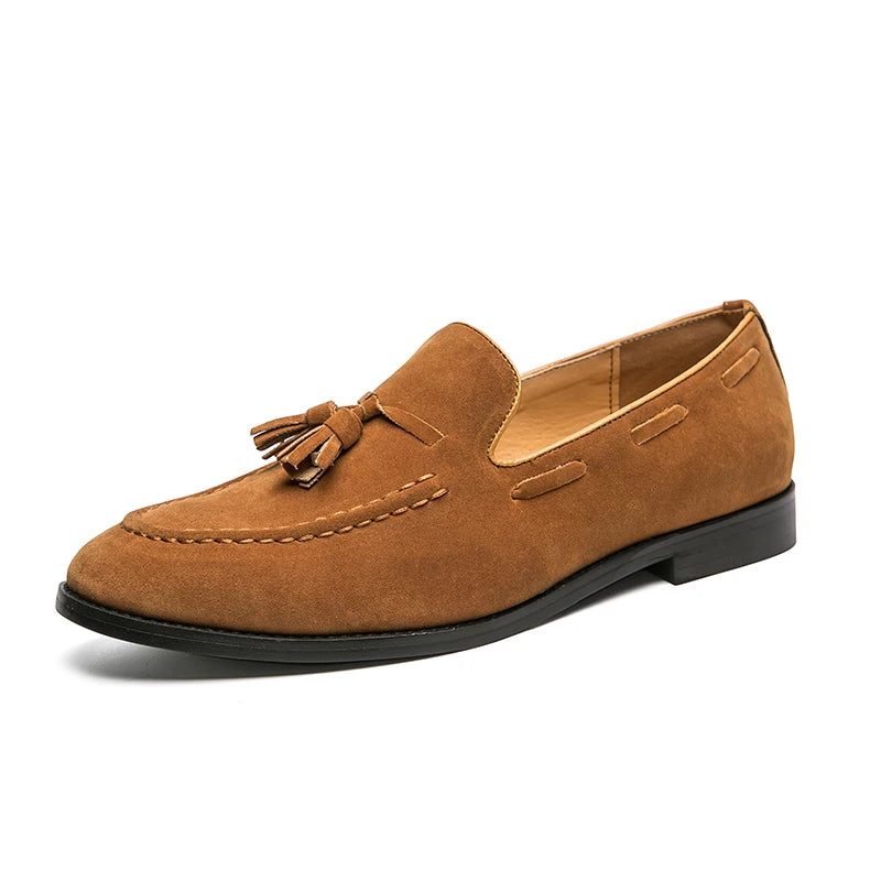 Mocasines Artesanales de Hombre - Cuero Ante, Suela Suave, Ultraligeros
