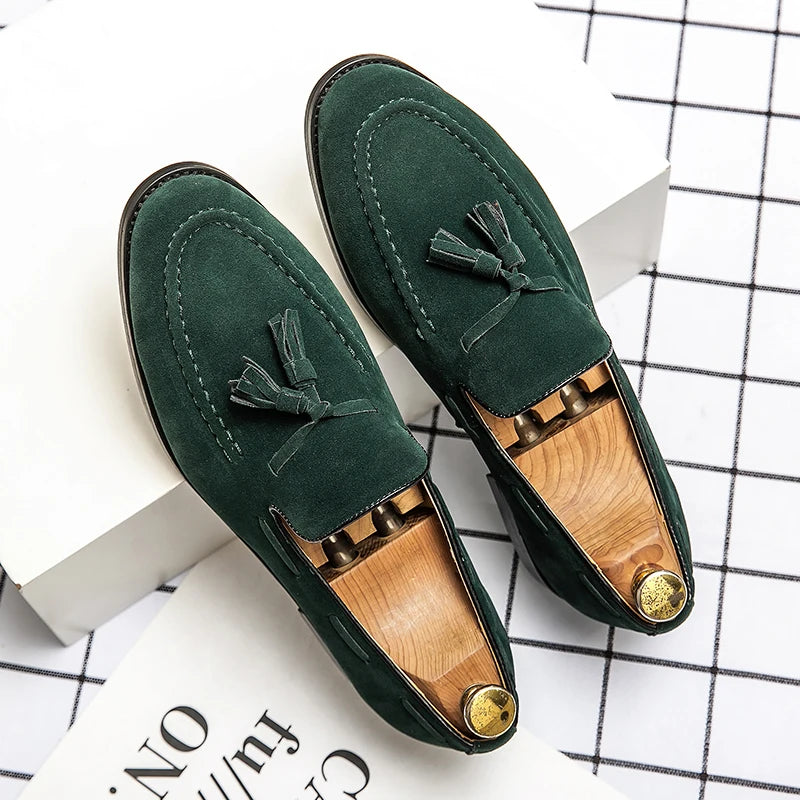 Mocasines Artesanales de Hombre - Cuero Ante, Suela Suave, Ultraligeros