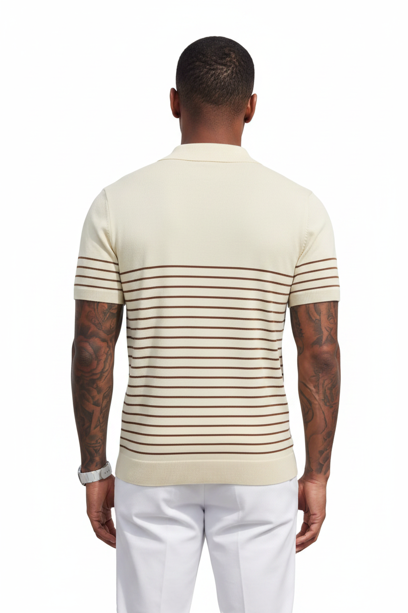 Vista espalda - Khaki Beige Stripes
