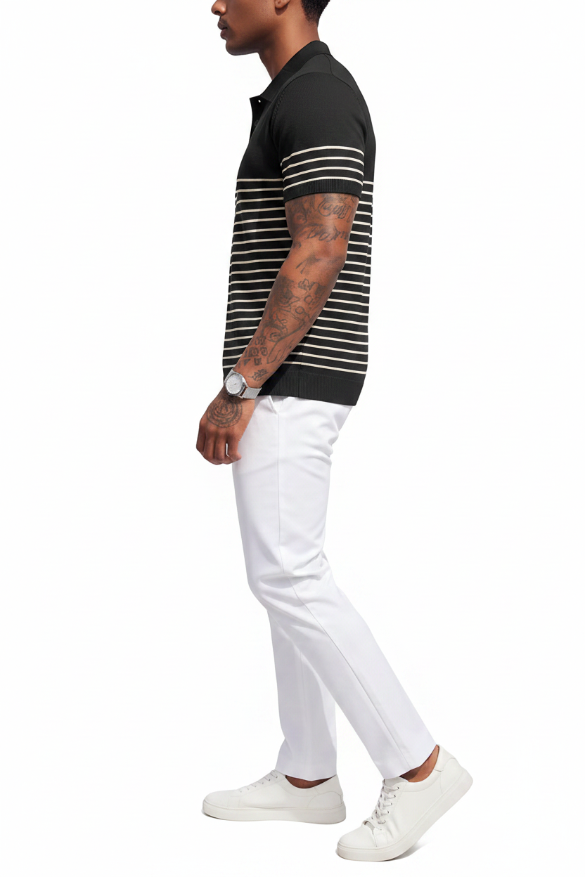Vista lateral - Black White Stripes