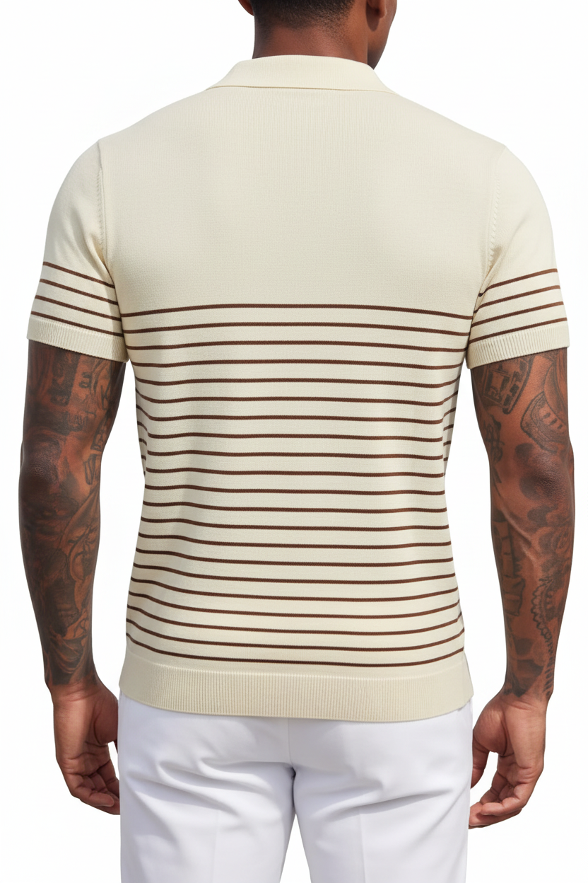 Vista espalda - Beige Candy Stripes