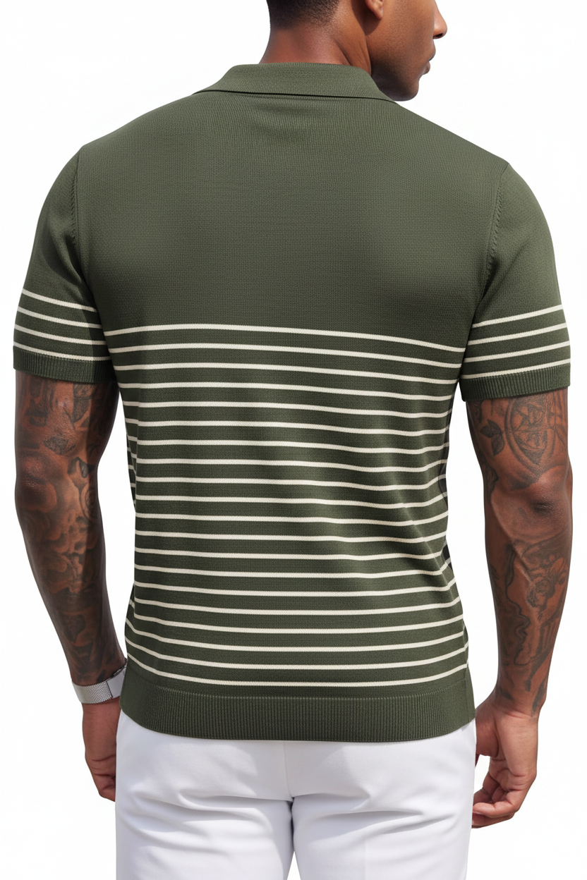 Vista espalda - Military Green White Stripes