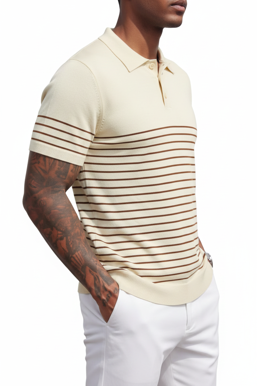 Vista lateral - Beige Candy Stripes
