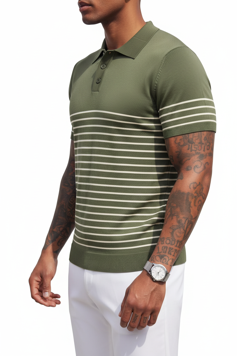 Vista lateral - Military Green White Stripes