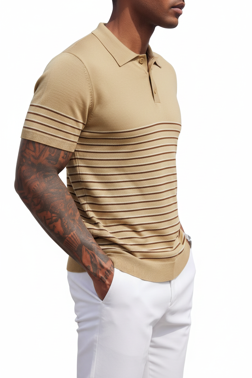 Vista lateral - Khaki Beige Stripes