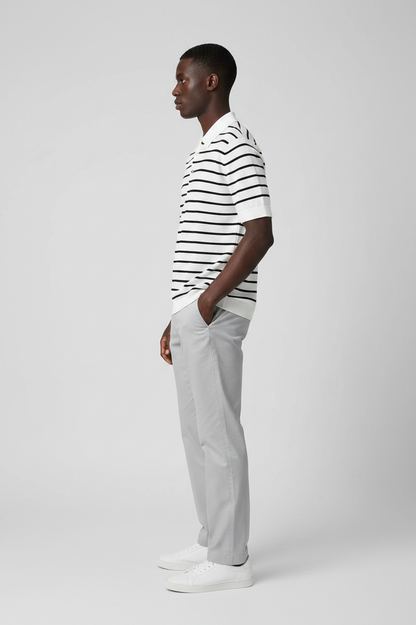 Vista lateral - White Black Stripes