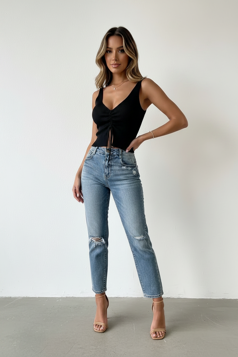 Top Black - Tres cuartos
