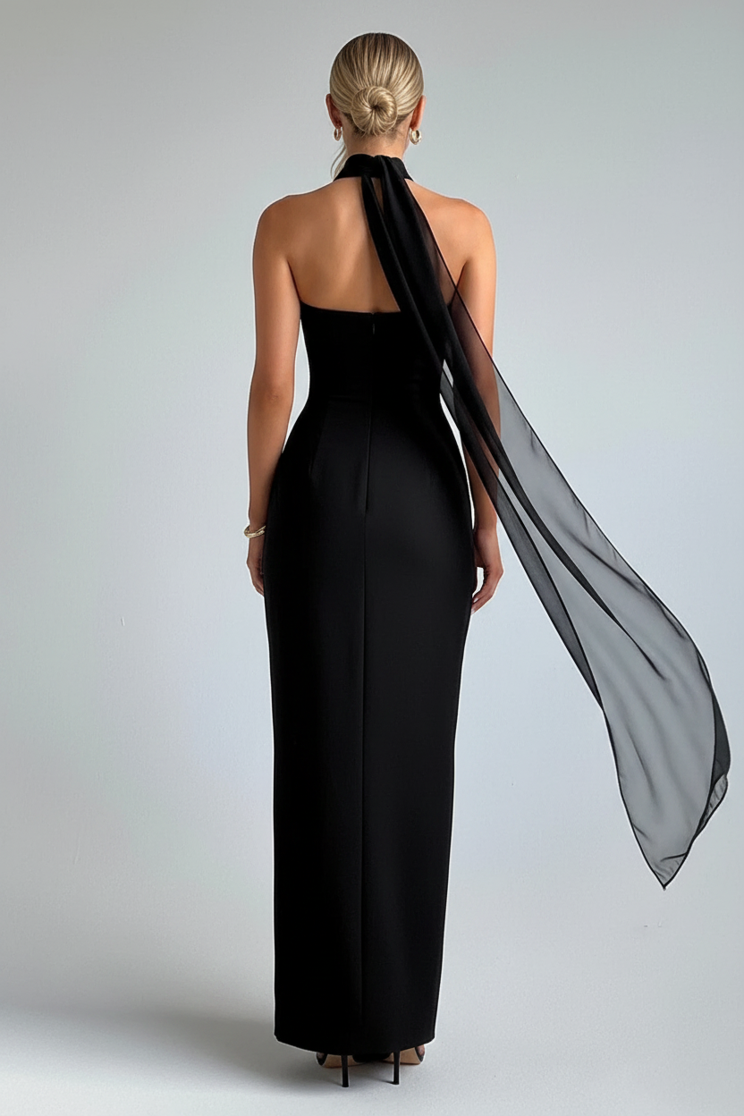 Vestido negro - Trasera